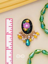 KOUSHA - A FLOWER BUD - SEQUINS, BEADS AND CUT DANA EMBROIDERED EARRINGS