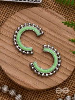 CRISP SPRINGTIMES - SILVER ENAMELLED EARRINGS