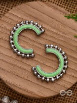 CRISP SPRINGTIMES - SILVER ENAMELLED EARRINGS