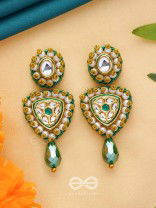 Atavika - The Mystic Glow - Beads, Polki And Kundan Finished Hand Embroidered Earrings