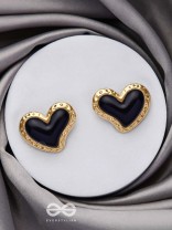 BEATS OF BEAUTY - GOLDEN EMBELLISHED EARRINGS (BLACK)