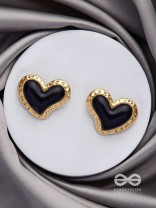 BEATS OF BEAUTY - GOLDEN EMBELLISHED EARRINGS (BLACK)