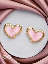 BEATS OF BEAUTY - GOLDEN EMBELLISHED EARRINGS (PINK)