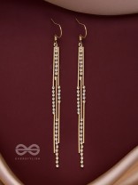 DAZZLING DOWNPOUR - GOLDEN EMBELLISHED EARRINGS
