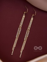 DAZZLING DOWNPOUR - GOLDEN EMBELLISHED EARRINGS
