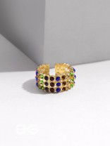 PRISM SPARKLERS - GOLDEN EMBELLISHED RING (MULTICOLOR)
