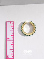 SPARKLING HALO - GOLDEN EMBELLISHED RING (GREEN)
