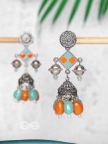 MYSTIC OCEAN SUNDOWN - EMBELLISHED OXIDISED EARRINGS