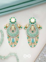 Akasesa - Jewel Of The Sky - Beads, Cutdana, Polki And Kundan Finished Hand Embroidered Earrings