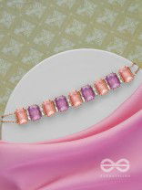 The Tropical Blush - Statement Choker Neckpiece With Anti-Tarnish Coating (Orange & Purple)