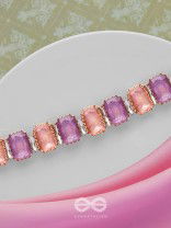 The Tropical Blush - Statement Choker Neckpiece With Anti-Tarnish Coating (Orange & Purple)