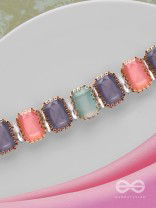 The Tropical Blush - Statement Choker Neckpiece With Anti-Tarnish Coating (Teal, Blue & Pink)