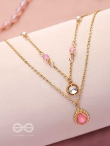 Romantic Rosewater - Golden Embellished Multilayer Neckpiece With Anti-Tarnish Coating 