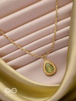 Dewdrop Enchantment - Golden Embellished Neckpiece With Anti-Tarnish Coating 