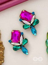 Mahamani- The Imperial Stone - Stones Hand Embroidered Earrings (Multicolour)
