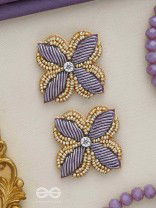 ABJINI - THE MAGICAL BLOOM - DABKA, STONE AND BEADS EMBROIDERED EARRINGS