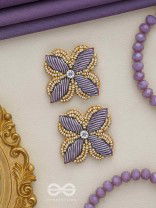 ABJINI - THE MAGICAL BLOOM - DABKA, STONE AND BEADS EMBROIDERED EARRINGS