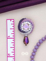 Arani - The Turning Round - Stone, Beads And Glass Drop Hand Embroidered Earrings