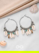 Swings Of Seashore - Statement Silver Hoop Earrings