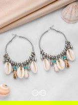 Swings Of Seashore - Statement Silver Hoop Earrings