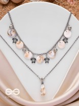 SEASIDE SECRETS - OXIDISED EMBELLISHED MULTILAYER NECKPIECE