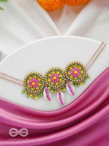 SAKOSHA - THE SEASHELL BEAUTY - SHELLS, BEADS AND RESHAM EMBROIDERED NECKPIECE