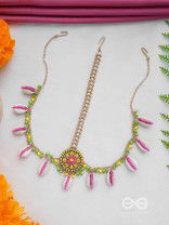 DIVABHITA - DIVINELY DRESSED - RESHAM, SHELL AND BEADS EMBROIDERED MAANGTIKA