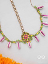 DIVABHITA - DIVINELY DRESSED - RESHAM, SHELL AND BEADS EMBROIDERED MAANGTIKA