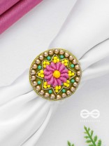 Praphulti - Blooming Blossom - Beads And Resham Hand Embroidered Ring (Adjustable)