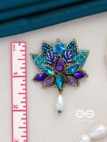 KAIRAVINI- THE LUSTROUS LOTUS - STONE, CUTDANA AND BEADS EMBROIDERED EARRINGS