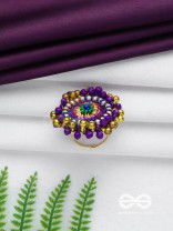 Agnisikha - The Beaded Flower - Beads And Sequins Hand Embroidered Ring
