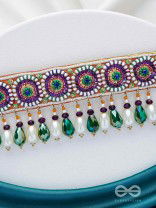 AUDAYIKA - THE PROSPEROUS ONE - SEQUINS, BEADS AND GLASS DROPS EMBROIDERED NECKPIECE