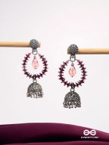 The Violet Wonder - Oxidised Jhumka Earrings