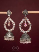 Soft Tinge Sparkles - Statement Jhumka Earrings