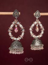 Soft Tinge Sparkles - Statement Jhumka Earrings