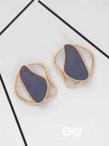 The Mystical Aura - Golden Enamelled Stud Earrings