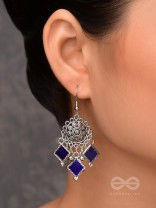 RUSTIC MIDNIGHT CHARMS - OXIDISED JHUMKA EARRINGS