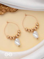 BEADED SUNBURST - GOLDEN HOOP EARRINGS