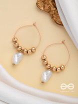 BEADED SUNBURST - GOLDEN HOOP EARRINGS