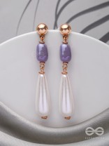 THE PEARL OF DUSK - GOLDEN EMBELLISHED EARRINGS