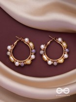 WHIMSICAL WONDERBEADS - GOLDEN EMBELLISHED HOOP EARRINGS