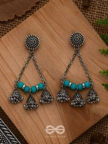 The Sky Marvels - Oxidised And Beaded Earrings