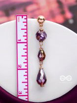 VIOLET VELVET DROPS - GOLDEN EMBELLISHED EARRINGS
