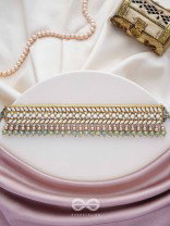 Ambaraukas- Walk On The Skyline- Beads, Polki And Kundan Finished Hand Embroidered Choker Neckpiece 