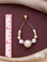 RADIANT PEARL TEARDROPS - GOLDEN EMBELLISHED EARRINGS