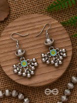 BEADED HORIZON CHARMS - EMBELLISHED OXIDISED EARRINGS