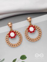 PLAYFUL POSY DELIGHTS - GOLDEN EMBELLISHED EARRINGS