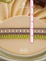 Hemaprabha- The Lively Love- Beads And Glass Drops Lace Hand Embroidered Choker Neckpiece