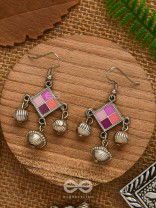 Razzle-Dazzle Drops - Enamelled Oxidised Earrings