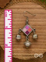 Razzle-Dazzle Drops - Enamelled Oxidised Earrings